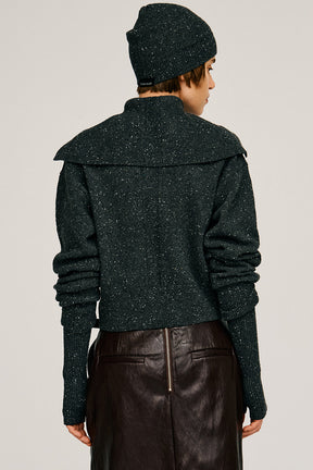 Oversized Collar Knit Cardigan - 2026AUTUMN