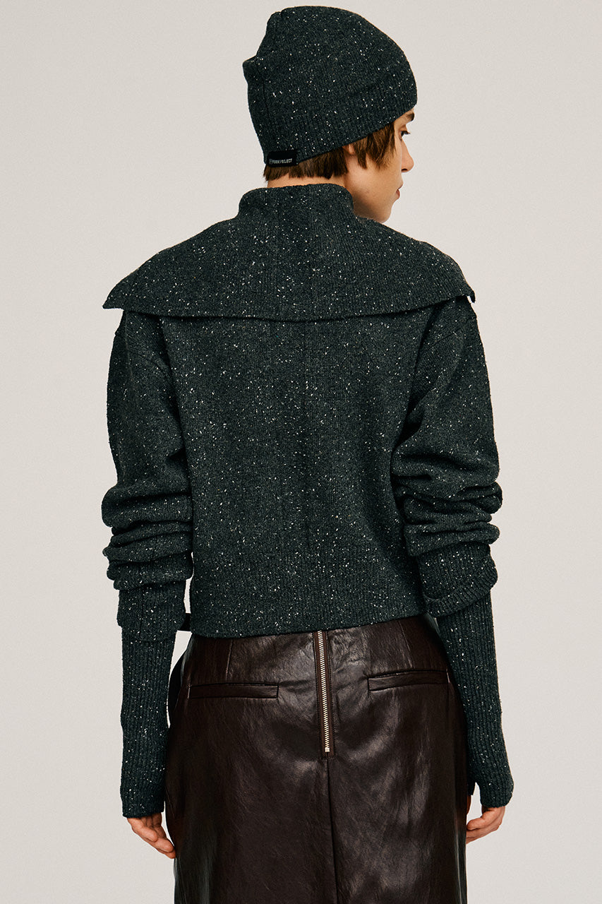 Oversized Collar Knit Cardigan - 2026AUTUMN