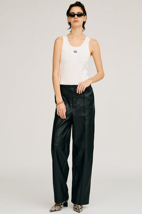 Sheep Leather Straight Pants - 2026AUTUMN