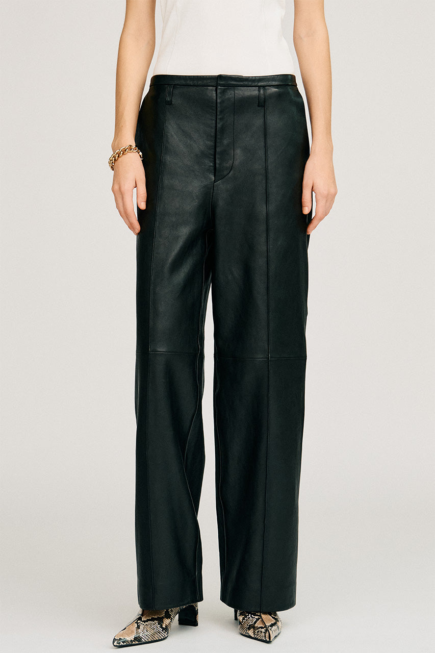 Sheep Leather Straight Pants - 2026AUTUMN