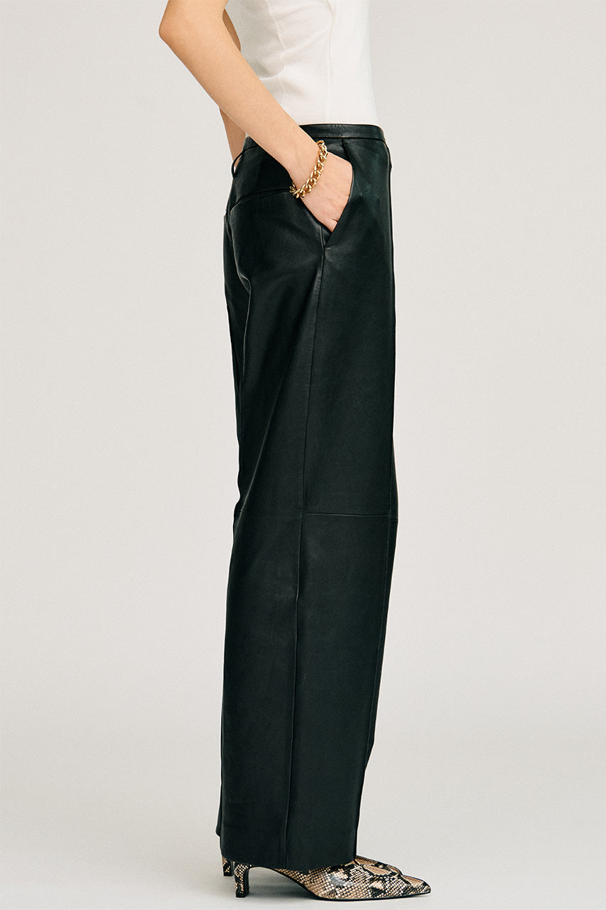 Sheep Leather Straight Pants - 2026AUTUMN