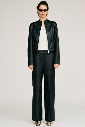 Sheep Leather Straight Pants - 2026AUTUMN