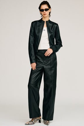 Sheep Leather Straight Pants - 2026AUTUMN