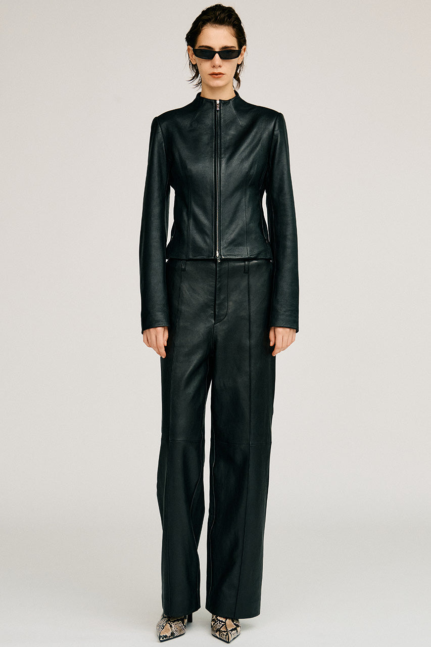 Sheep Leather Straight Pants - 2026AUTUMN