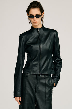 Leather Fitted Jacket - 2026AUTUMN
