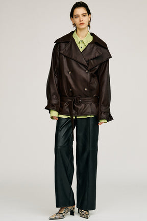 Sheep Leather Straight Pants - 2026AUTUMN