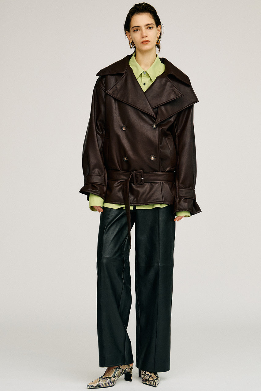 Sheep Leather Straight Pants - 2026AUTUMN