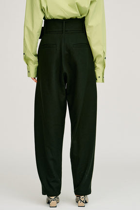 High-Waist Belt Cocoon Pants - 2026AUTUMN