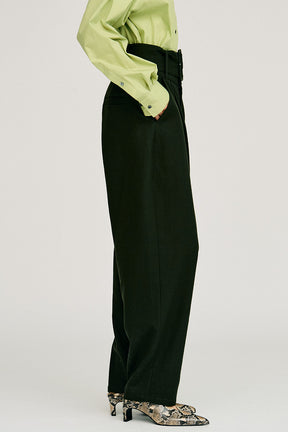 High-Waist Belt Cocoon Pants - 2026AUTUMN