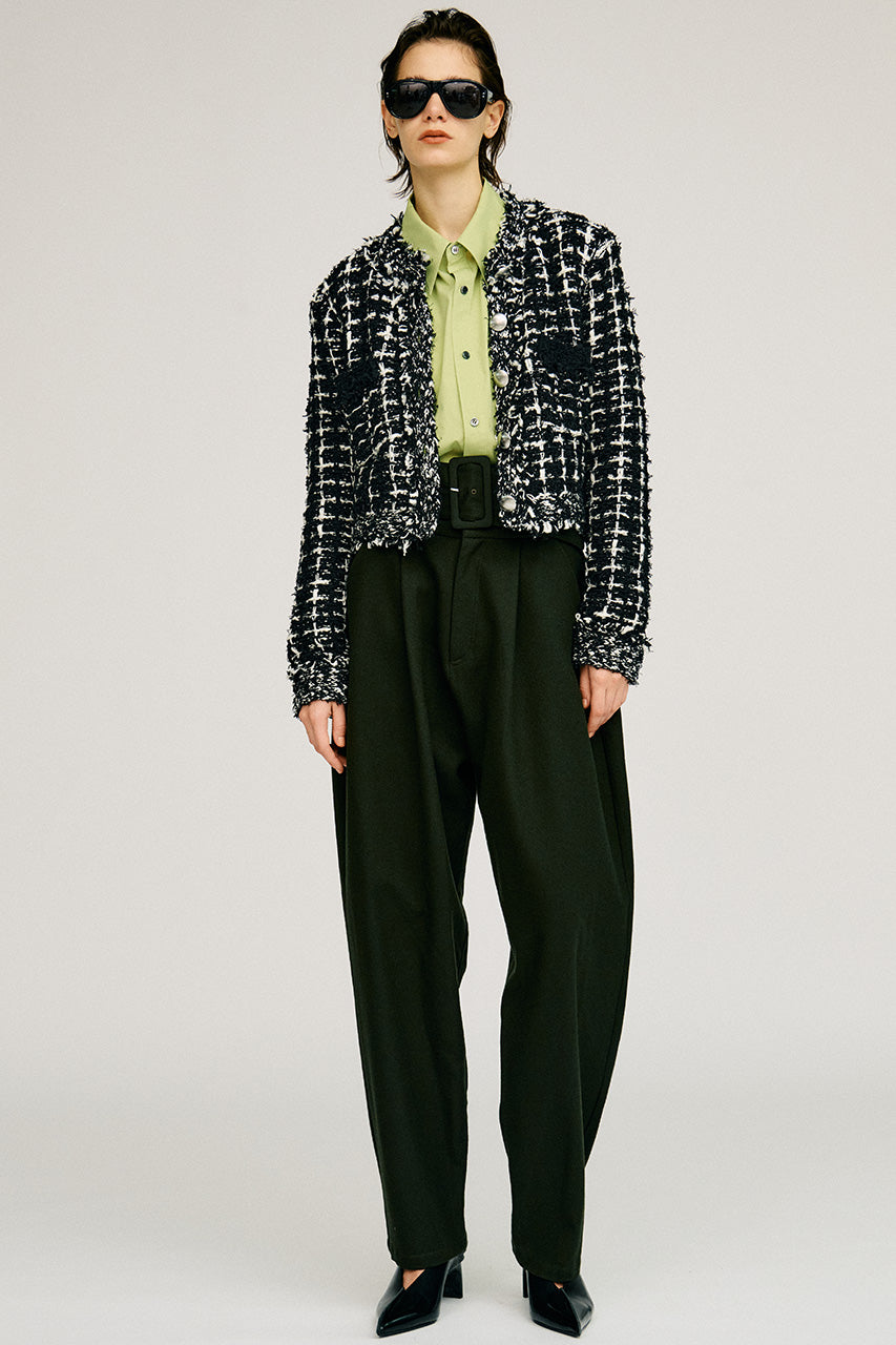 High-Waist Belt Cocoon Pants - 2026AUTUMN