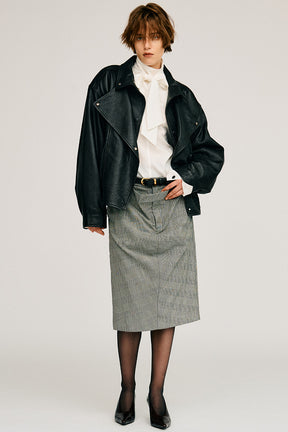 High-Neck Power Shoulder Shirt - 2026AUTUMN
