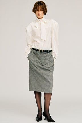 Double-Waist Drape Midi Skirt - 2026AUTUMN