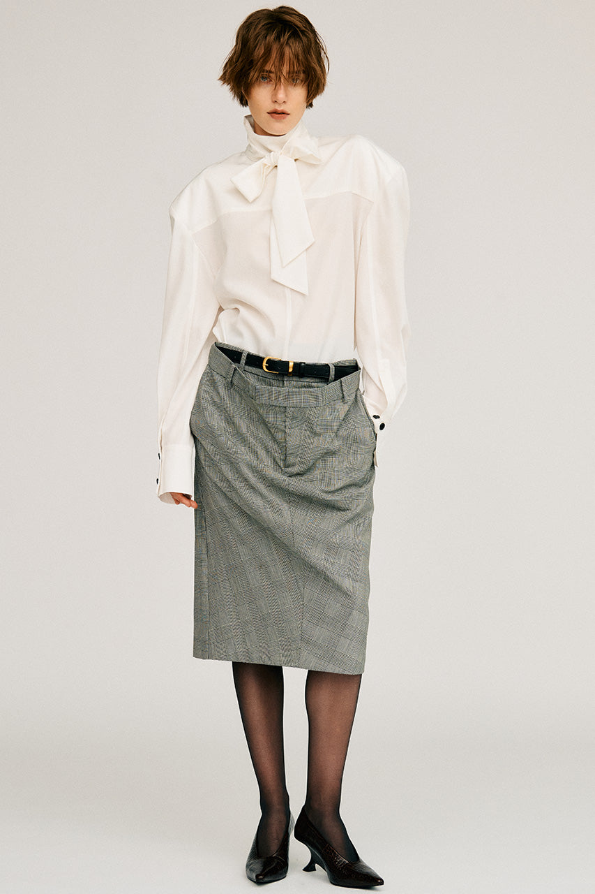 High-Neck Power Shoulder Shirt - 2026AUTUMN