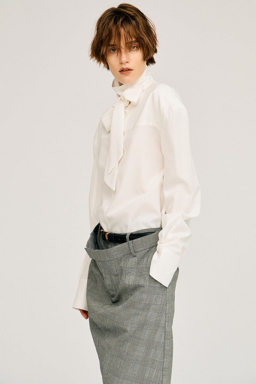 High-Neck Power Shoulder Shirt - 2026AUTUMN