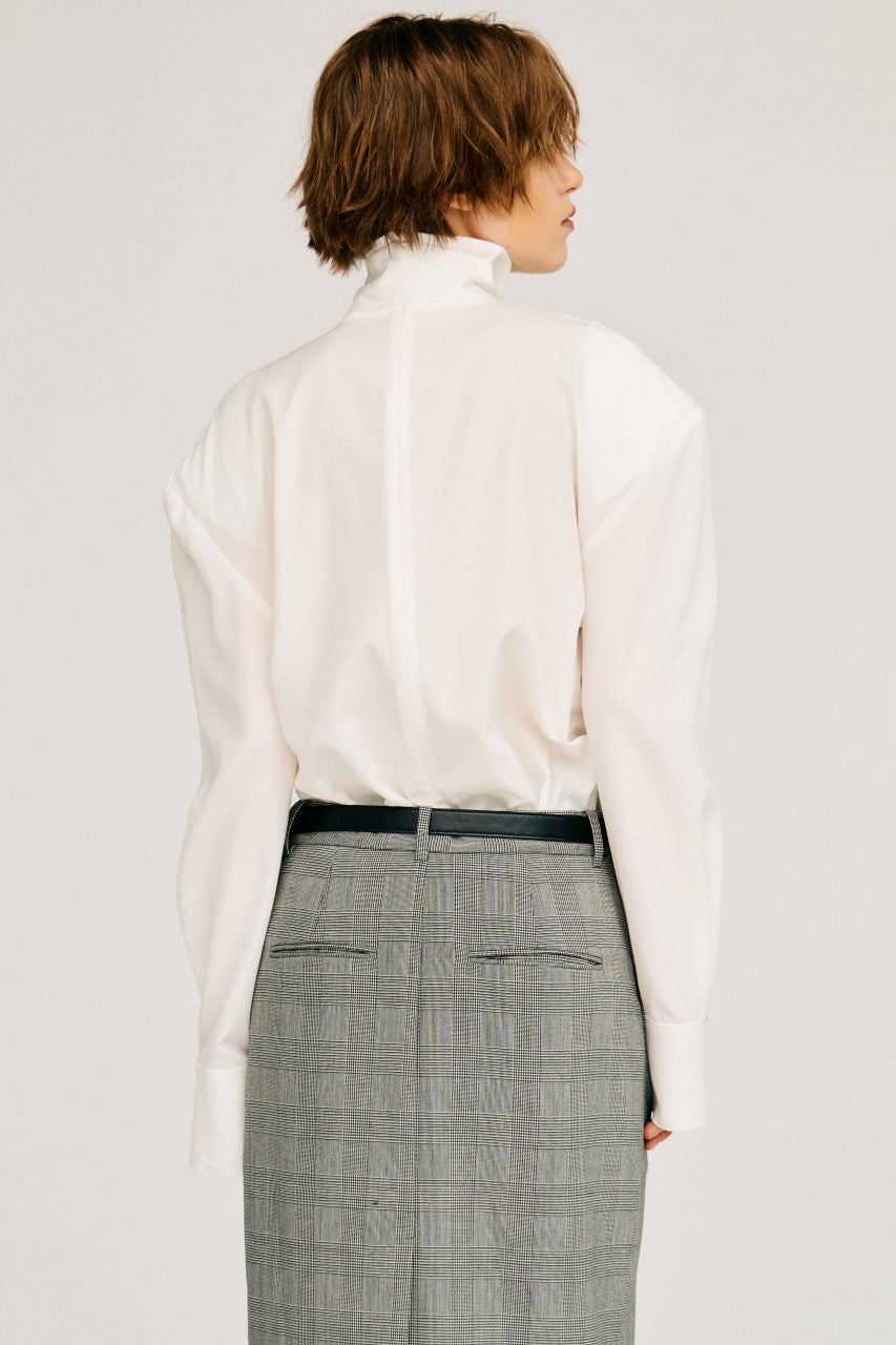 High-Neck Power Shoulder Shirt - 2026AUTUMN