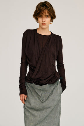 Cashmere Silk Blend Drape Top - 2026AUTUMN