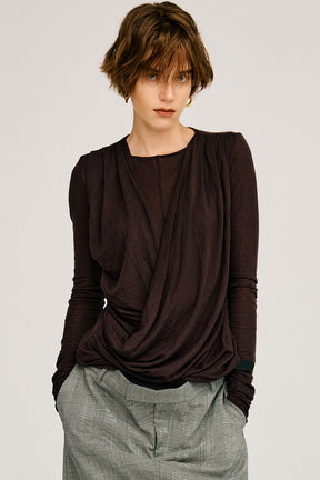 Cashmere Silk Blend Drape Top - 2026AUTUMN