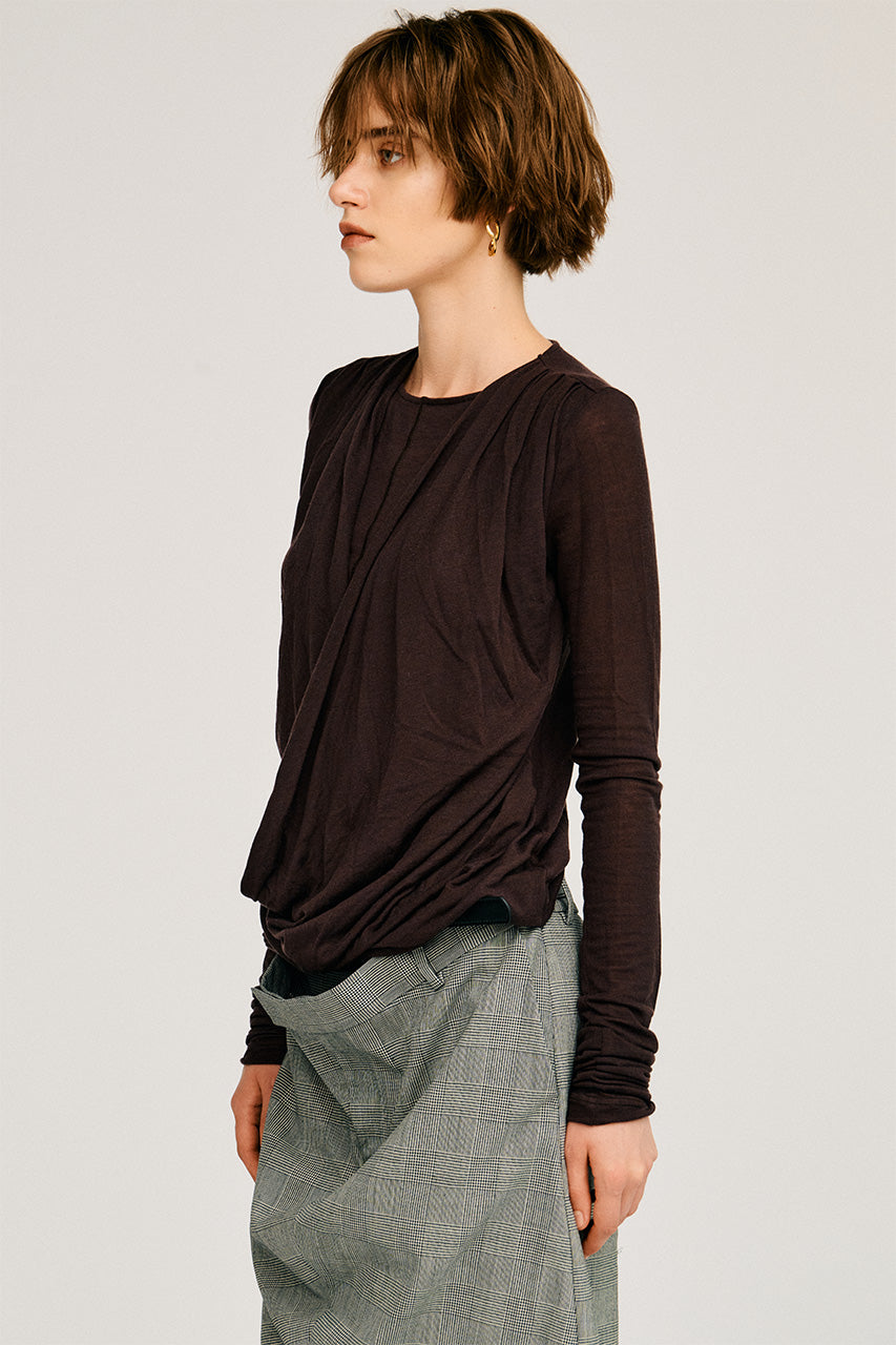 Cashmere Silk Blend Drape Top - 2026AUTUMN