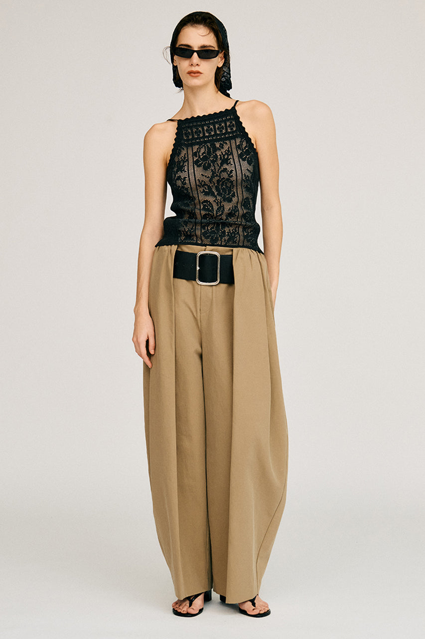 High-Waist Belted Tuck Pants - PRE ORDER