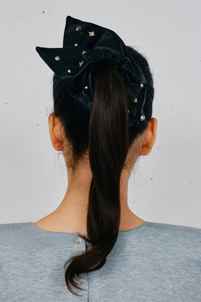 Faux Leather Studded Scrunchie