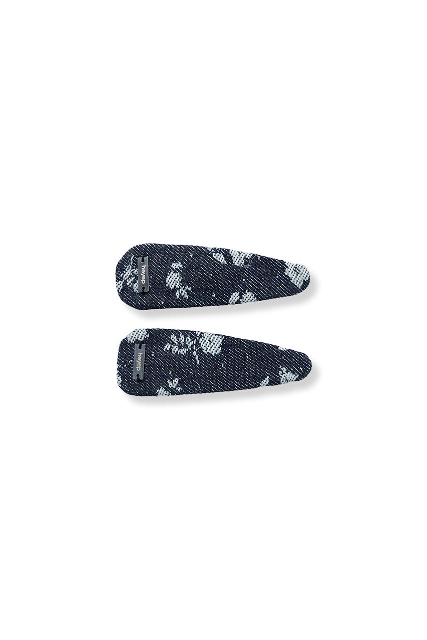 Floral Denim Hair Clips