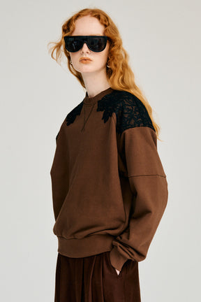 Shoulder Lace Sweatshirt - 2026WINTER