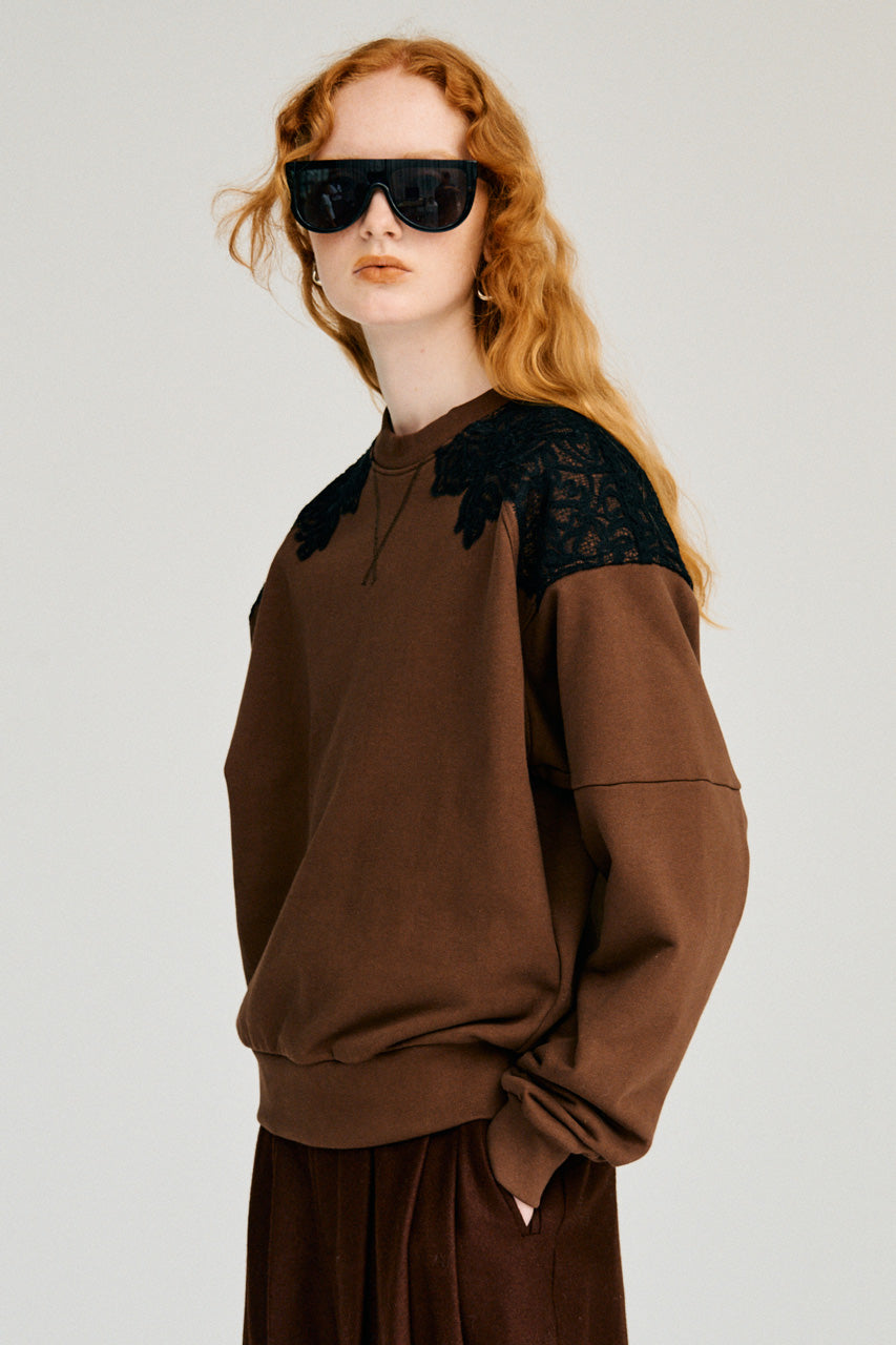 Shoulder Lace Sweatshirt - 2026WINTER