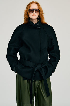 Low-Waisted High-Neck Wool Middle Coat - 2026WINTER
