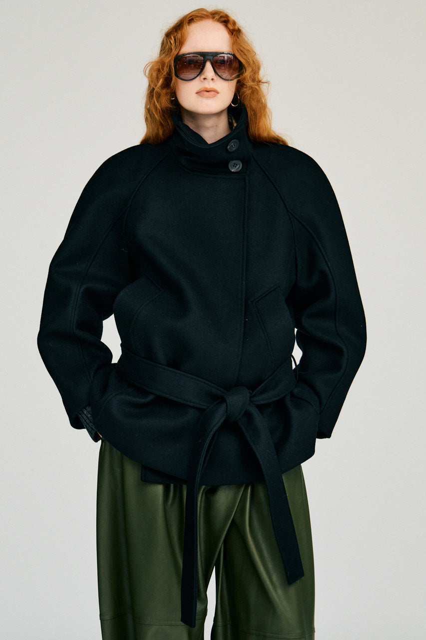 Low-Waisted High-Neck Wool Middle Coat - 2026WINTER