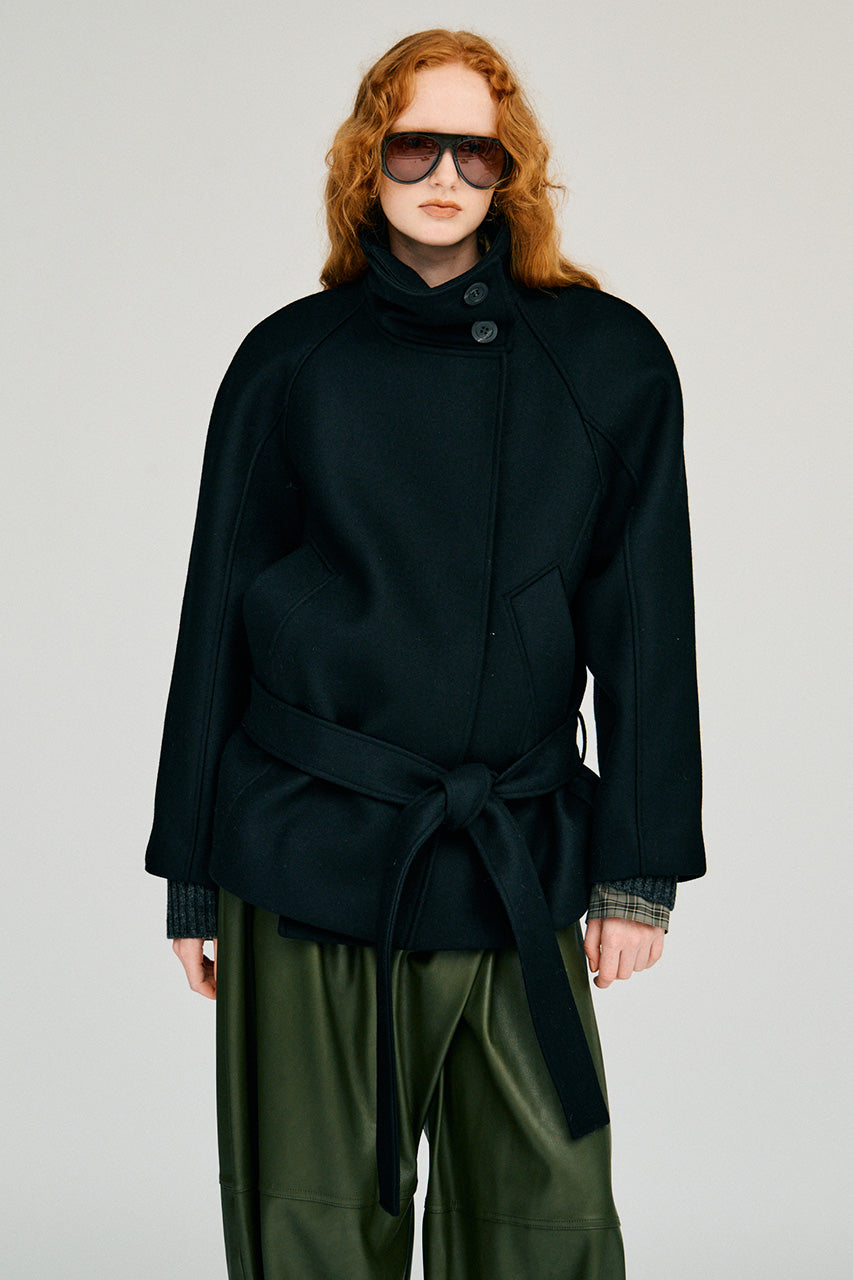 Low-Waisted High-Neck Wool Middle Coat - 2026WINTER