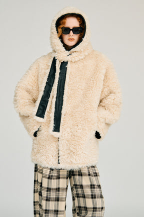 Reversible Hooded Boa Coat - 2026WINTER