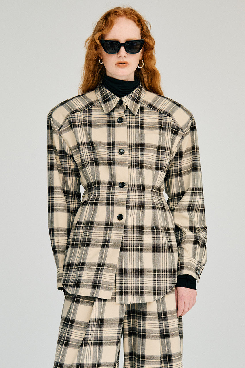 Shaped Waist Check Shirt - 2026WINTER