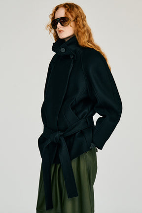 Low-Waisted High-Neck Wool Middle Coat - 2026WINTER