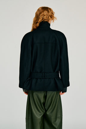 Low-Waisted High-Neck Wool Middle Coat - 2026WINTER