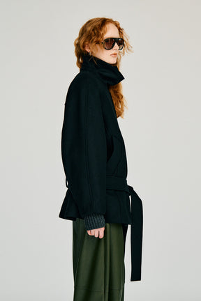Low-Waisted High-Neck Wool Middle Coat - 2026WINTER