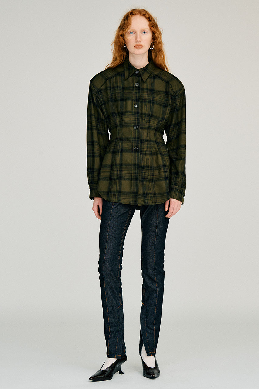 Shaped Waist Check Shirt - 2026WINTER