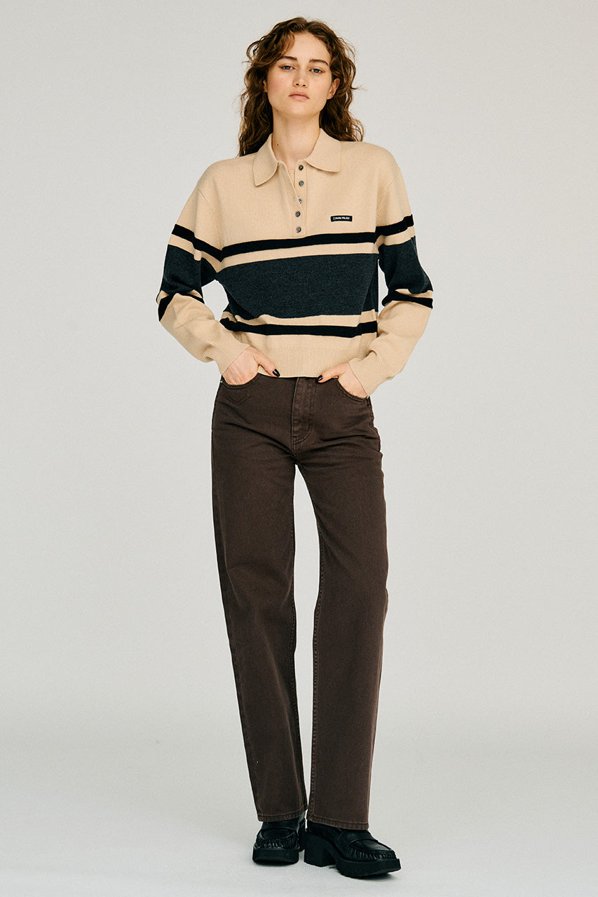 Wide Border Knit Polo - 2026WINTER