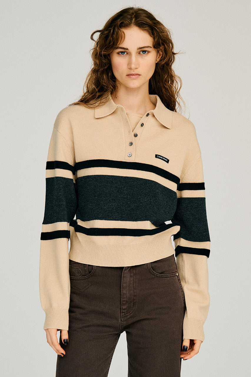 Wide Border Knit Polo - 2026WINTER