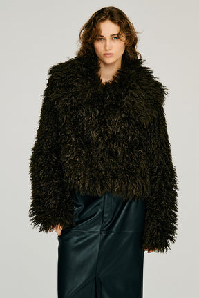 Fake Fur Big Collar Jacket - 2026WINTER