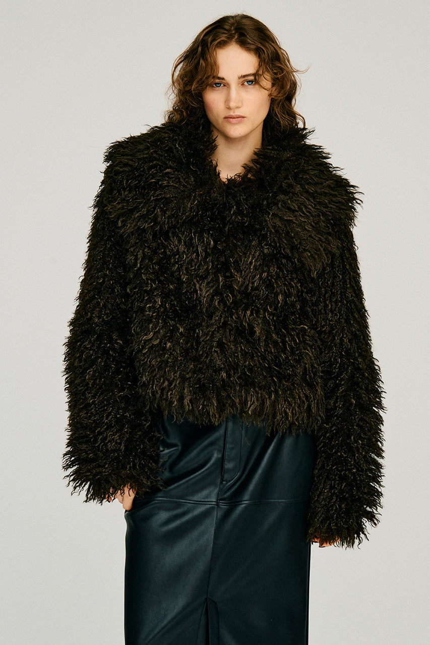 Fake Fur Big Collar Jacket - 2026WINTER