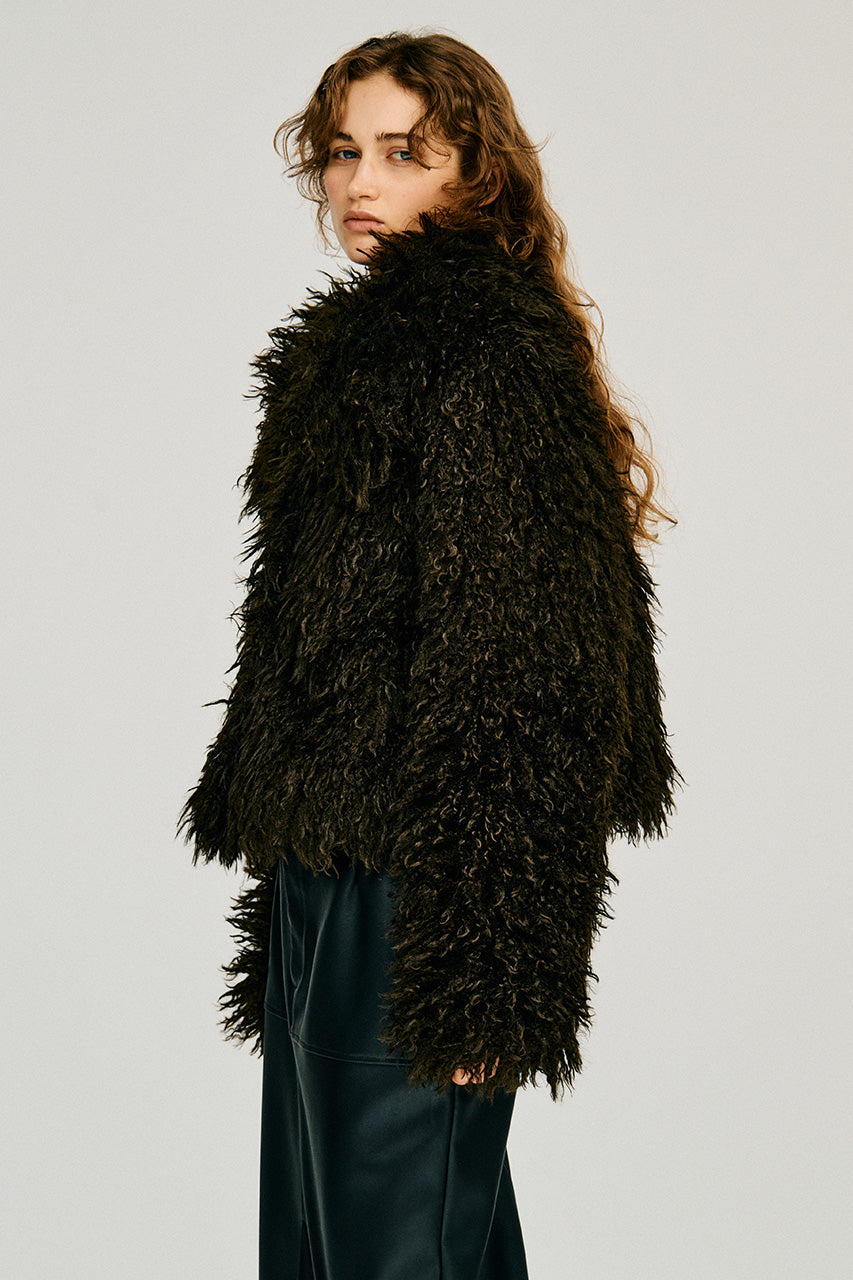Fake Fur Big Collar Jacket - 2026WINTER