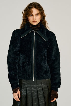 Fake Fur Zip-Up Top - 2026WINTER