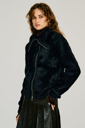 Fake Fur Zip-Up Top - 2026WINTER