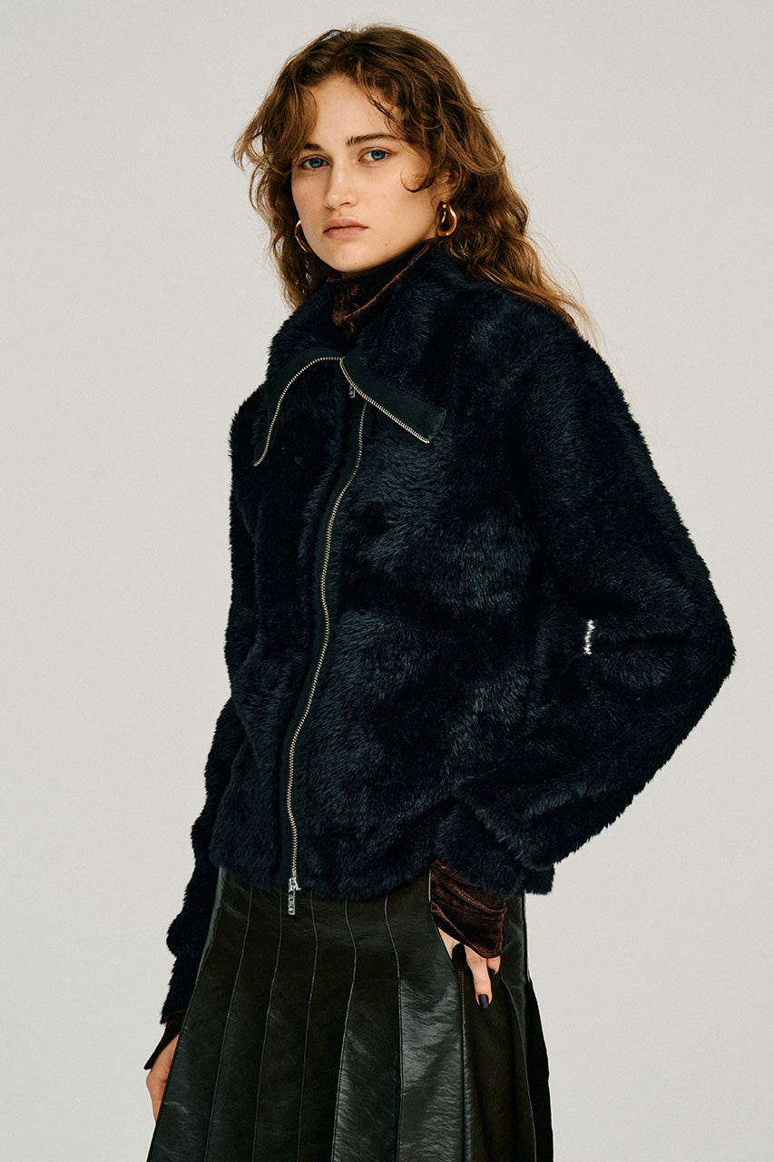 Fake Fur Zip-Up Top - 2026WINTER