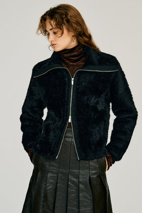 Fake Fur Zip-Up Top - 2026WINTER