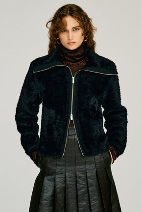Fake Fur Zip-Up Top - 2026WINTER