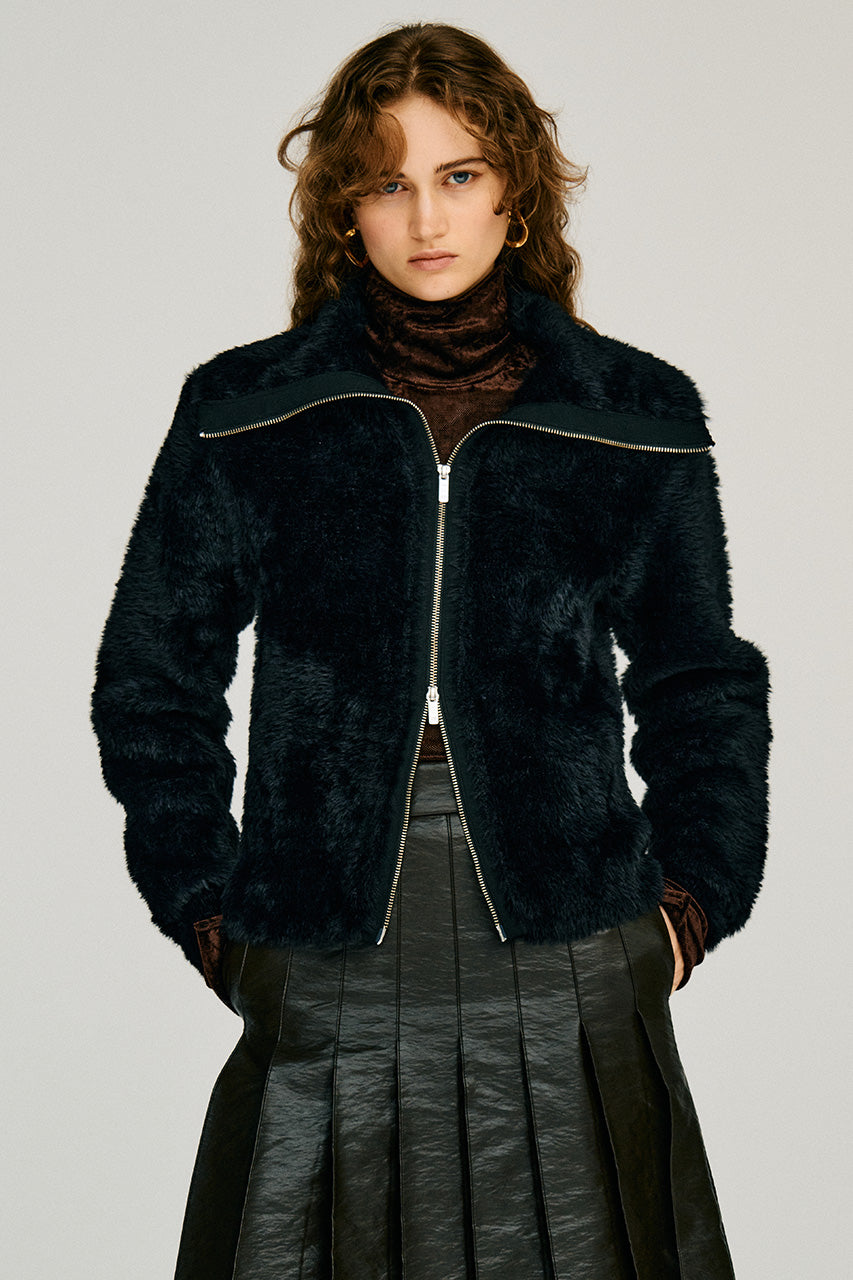 Fake Fur Zip-Up Top - 2026WINTER