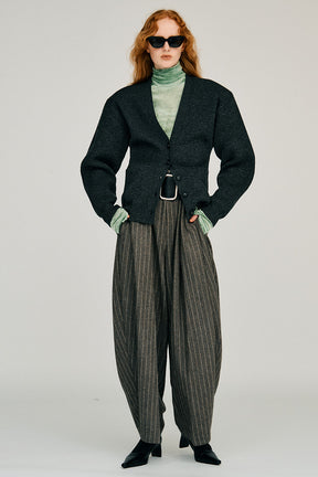Wide Shoulder Knit Cardigan - 2026WINTER