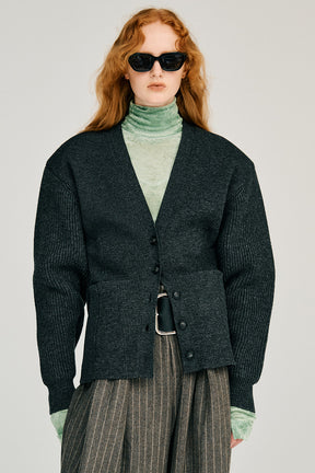 Wide Shoulder Knit Cardigan - 2026WINTER