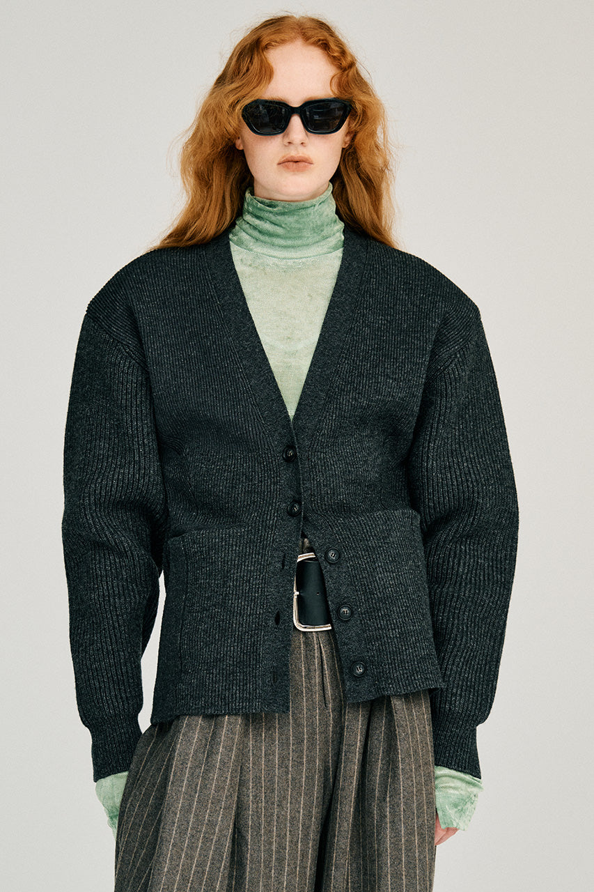 Wide Shoulder Knit Cardigan - 2026WINTER